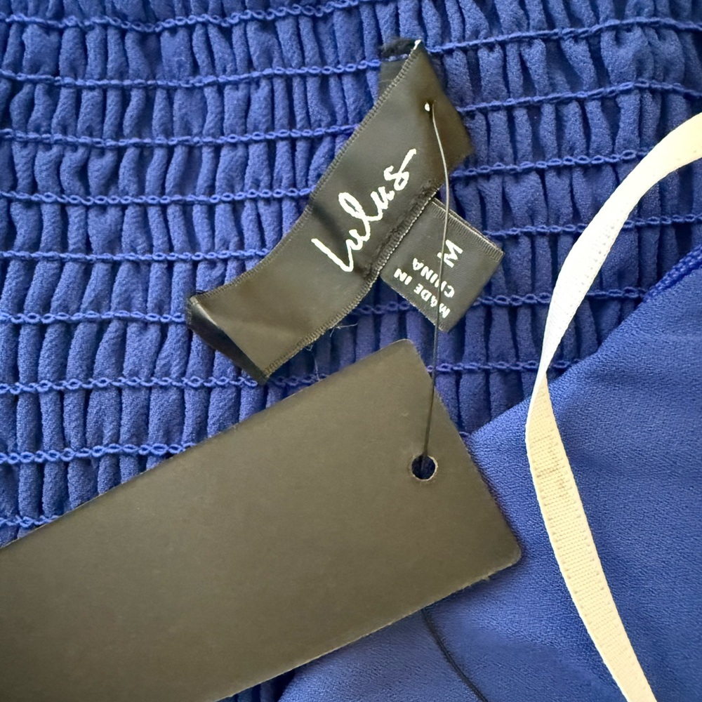 Lulus Summer Invite Tie-Strap Tiered Midi Dress, Royal Blue, Size M, NWT - Picture 10 of 13